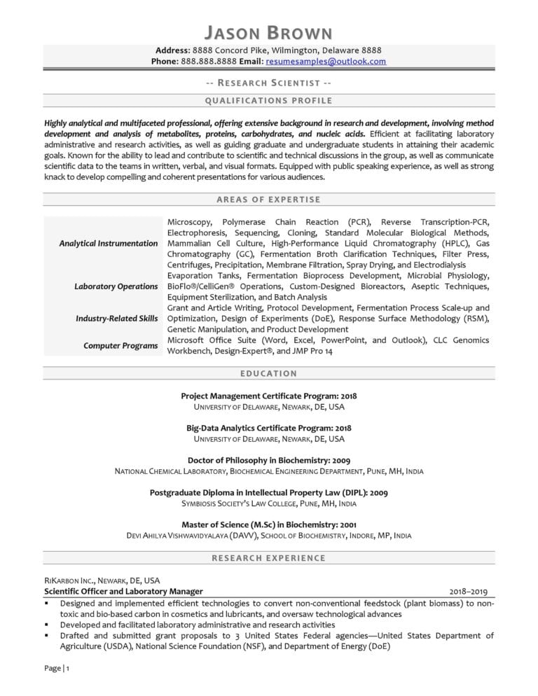 how to include research in resume