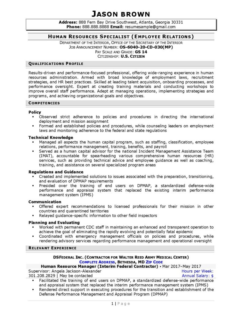 professional resume writers government jobs