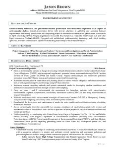 Environmental Scientist Resume Example | Resume Samples