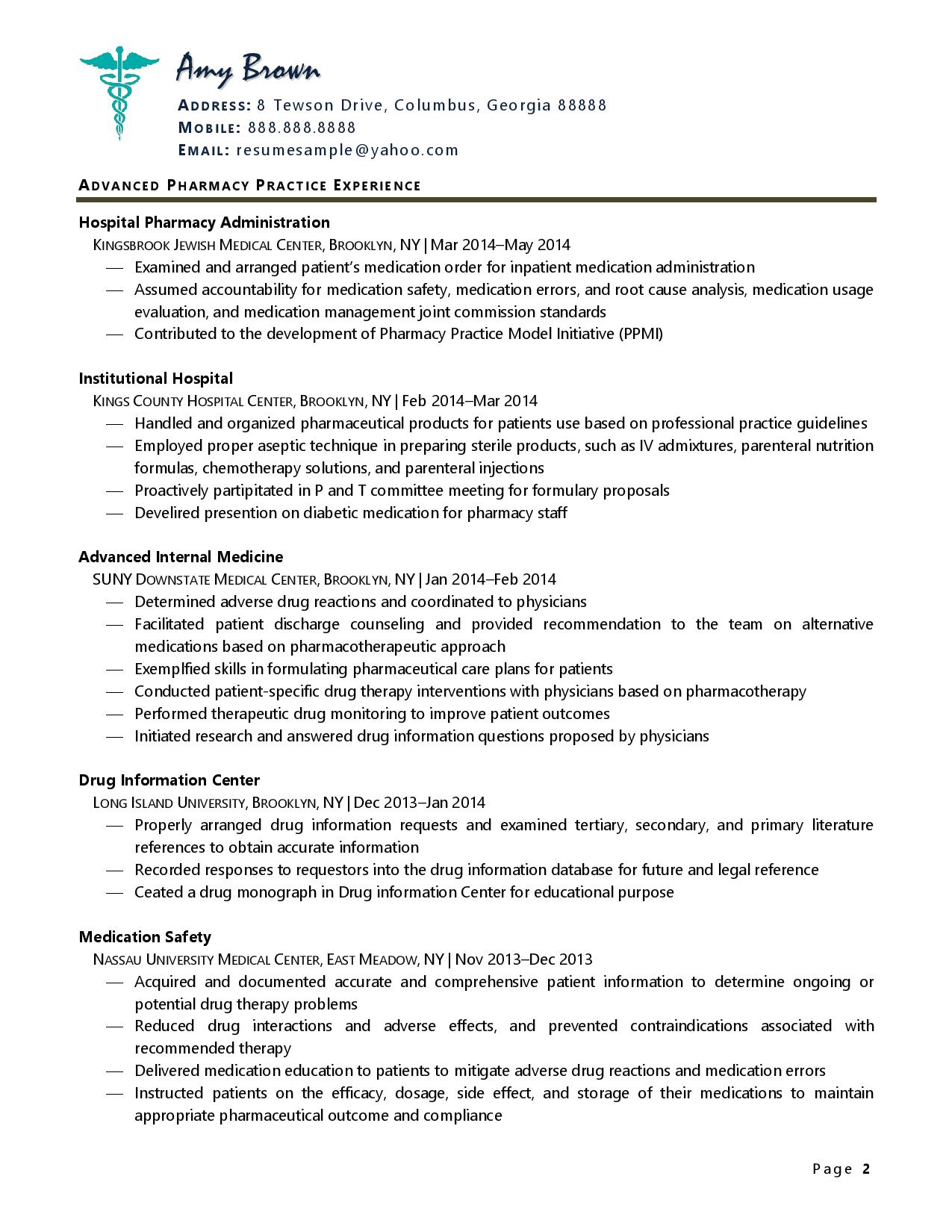 sample resume for pharmacist in the philippines