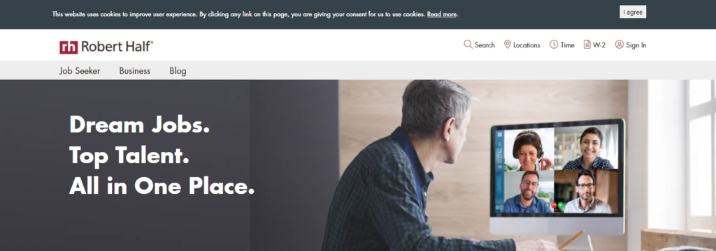 Best Job Search Engine Roberthalf Hero Section