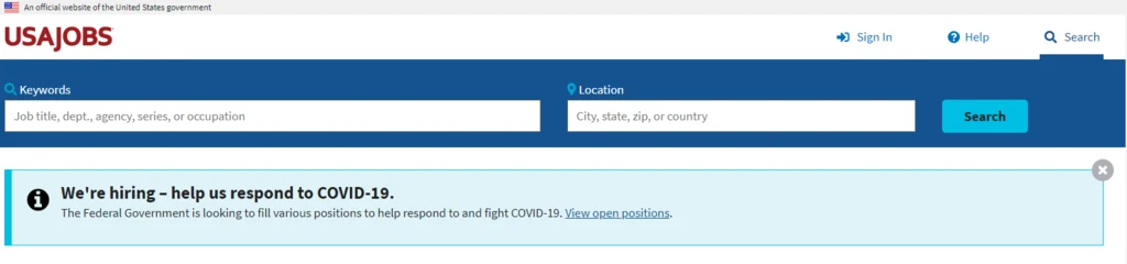 Best Job Search Engine Usajobs Hero Section