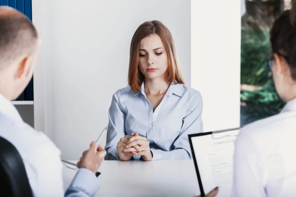 Woman Nervous On Job Interview Scaled E1661844863719