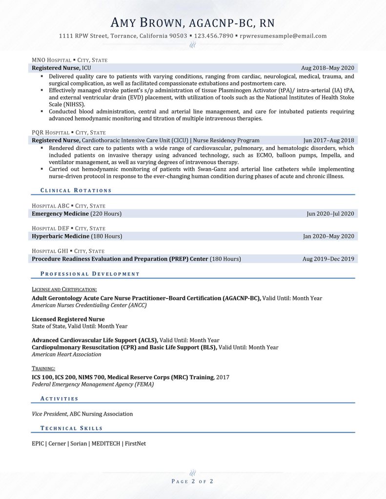 ICU Nurse Resume Writing Tips and Resume Sample to Guide You