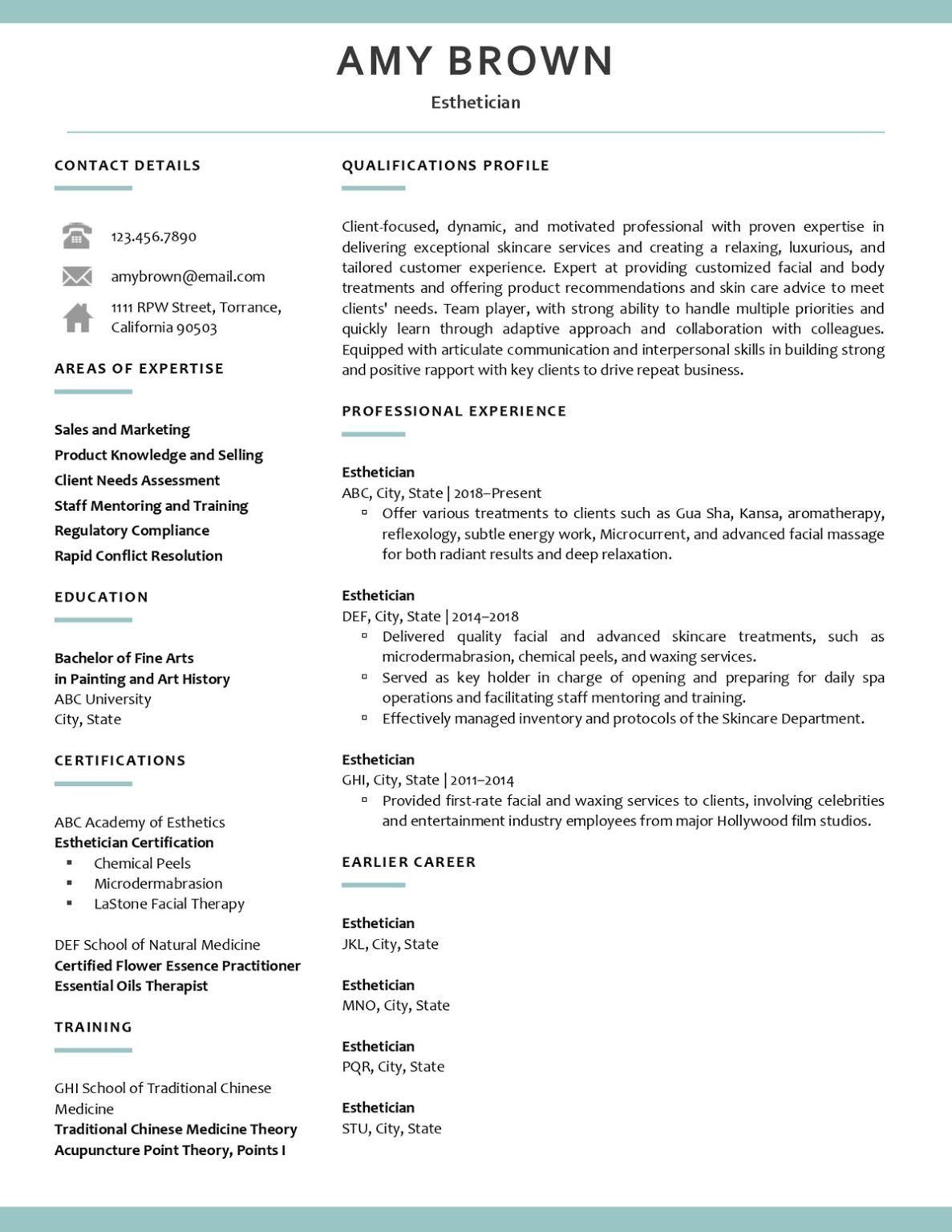 Esthetician Resume Example Plus 6 Tips to Land the Job