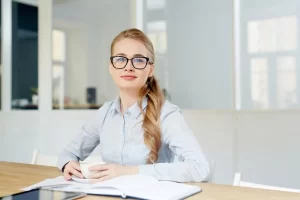 Office Manager Smiling Table