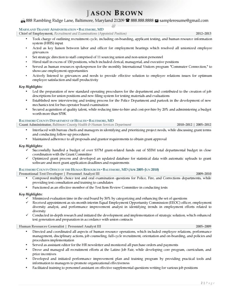 Human Resource Director Resume Examples Page 02 Jpg 2