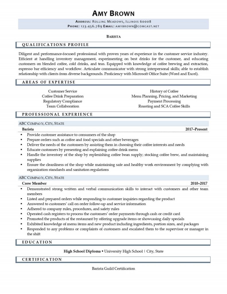 Barista Resume Example (Plus 6 Resume Tips to Ace Job Search)