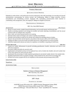 Payroll Manager Resume Example: Writing Guide and Tips