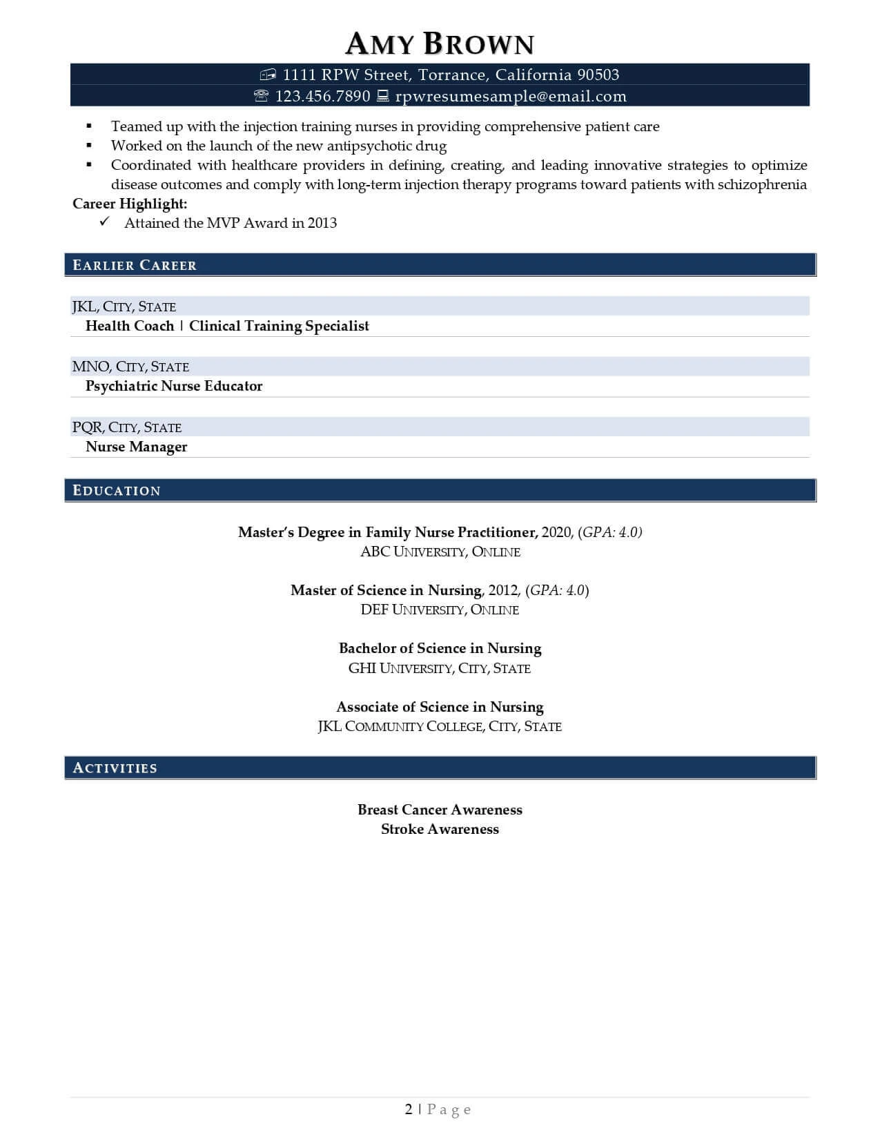 Rpw Biotech Resume Example Page 2