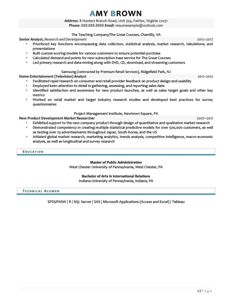 Data Scientist Resume Examples Page 2 1