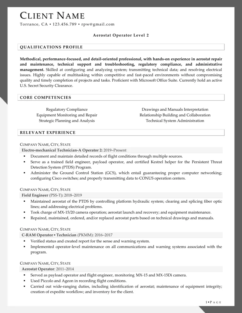 Rpw Aviation Resume Example 01