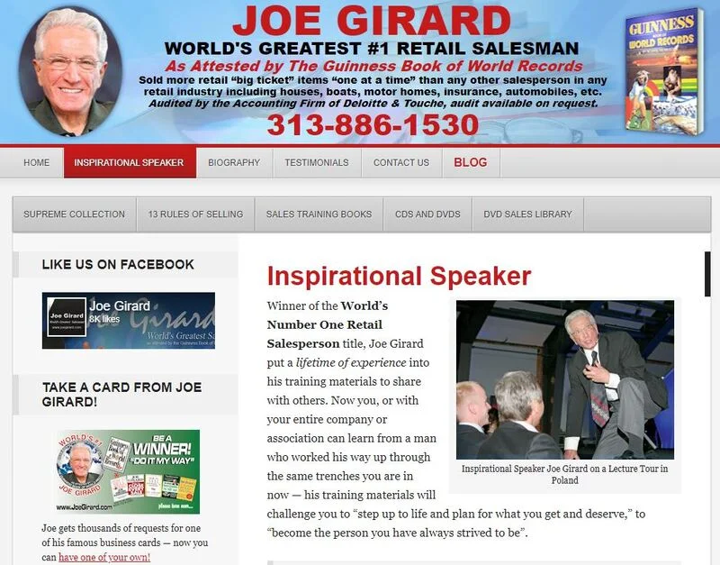 About Me Examples Joe Girard