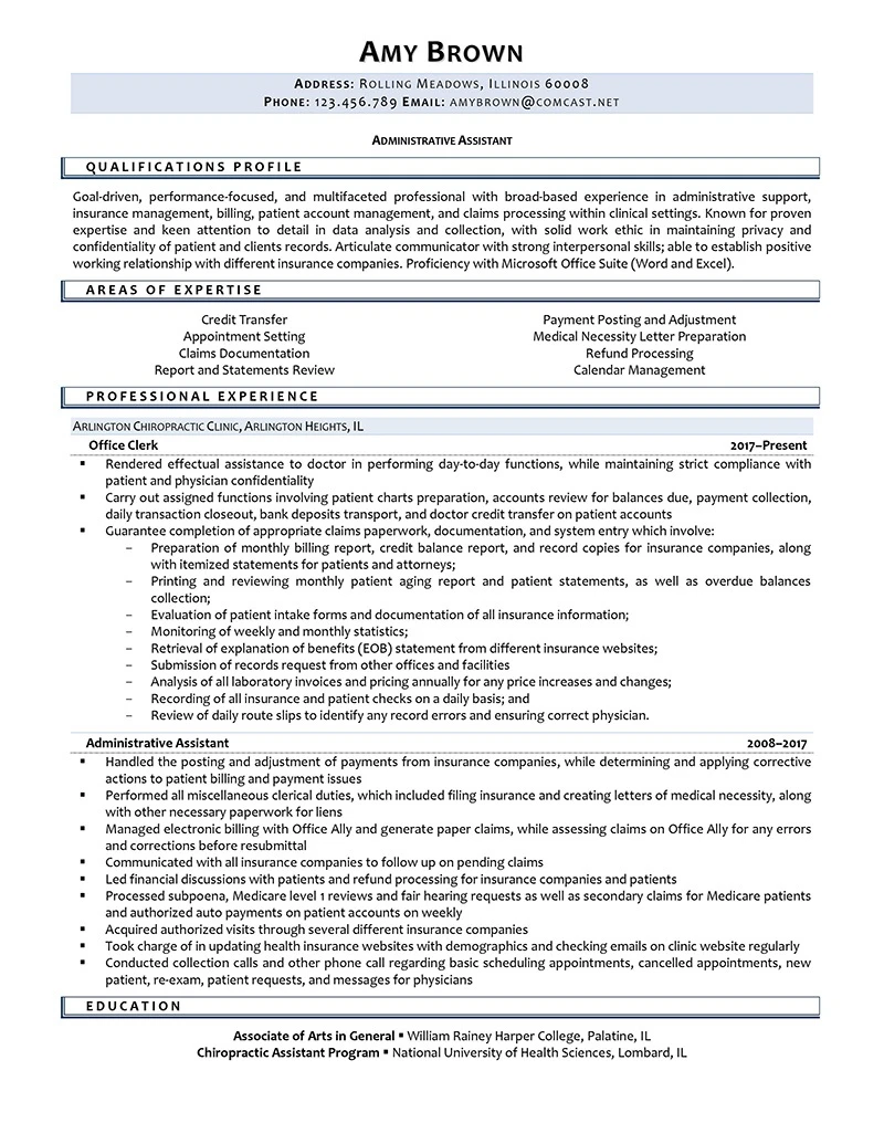 Administrative Clerk Resume