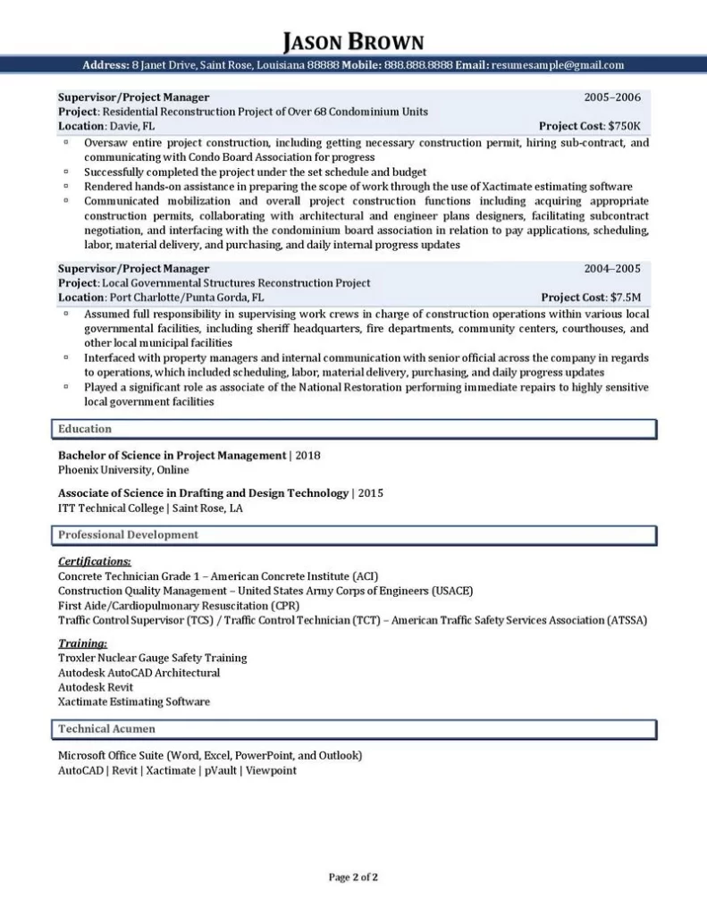 Civil Engineer Resume Examples 02 1