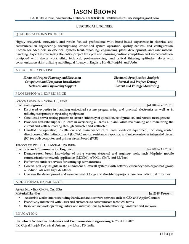 Electrical Engineer Resume Examples 01 1