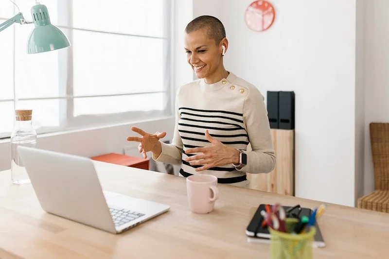 Female Job Seeker Having A Video Call