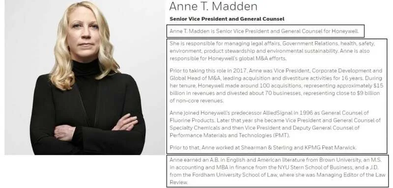 Professional Bio Examples Anne Madden Honeywell 1024X490 1