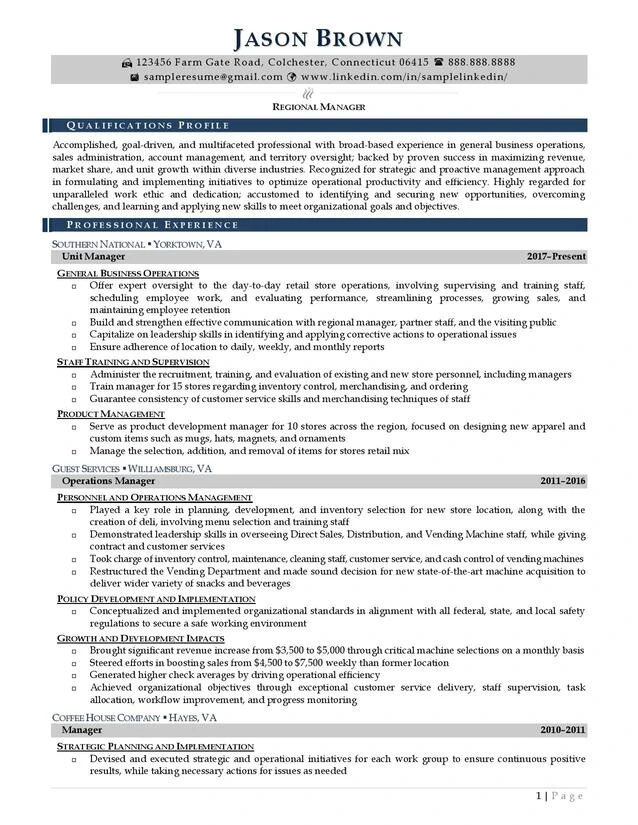 Regional Manager Resume Examples Page 01 1