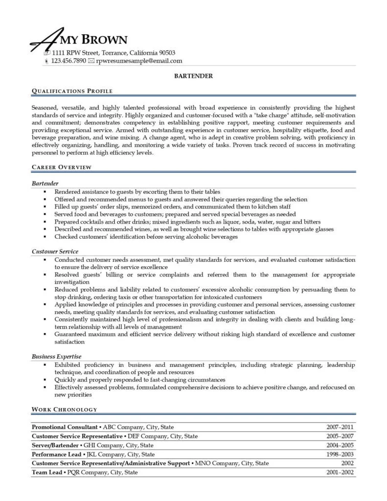 Rpw Bartender Resume Example 791X1024 1