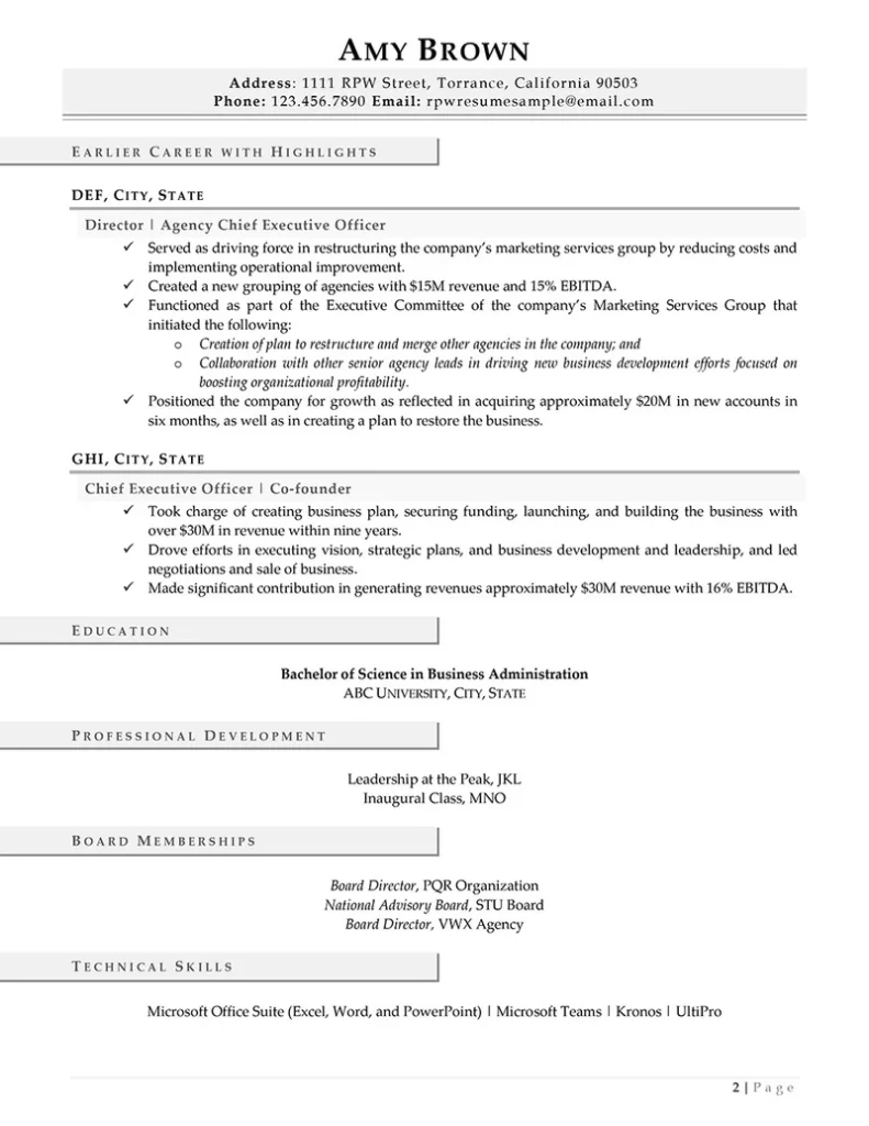 Rpw Ceo Resume Example Image 2