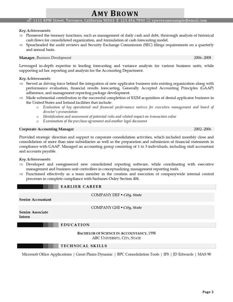 Rpw Cfo Resume Example Page 2 791X1024 1