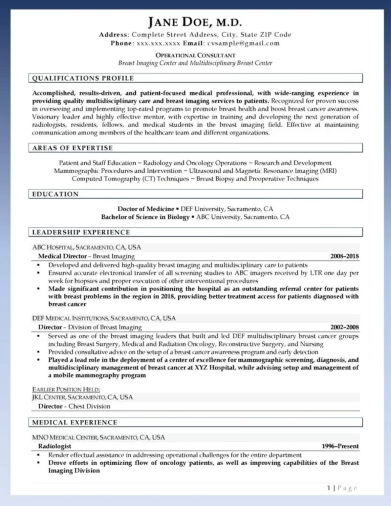 Rpw Field Specific Cv Example 2 Page 1 791X1024 1