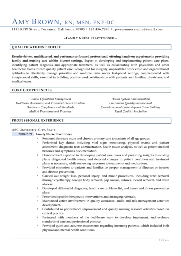 Rpw Nurse Practitioner Resume Example 01 1 724X1024 1