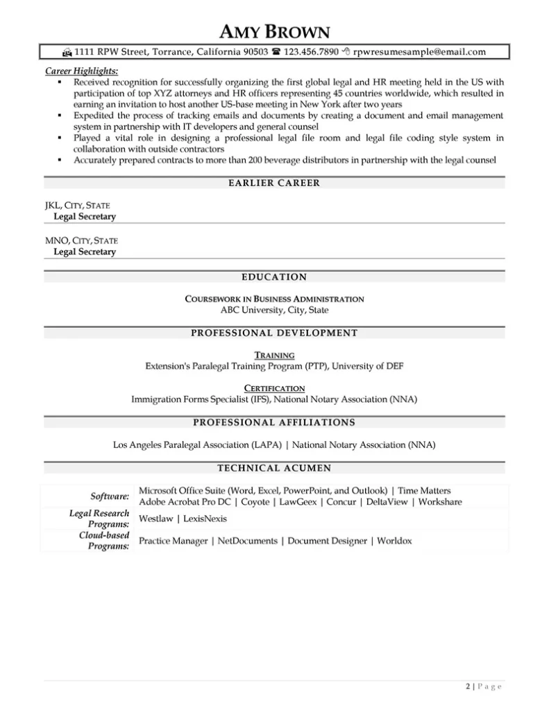 Rpw Paralegal Resume Example 02 1