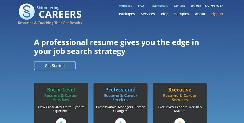 Shimmering Careers Home Page