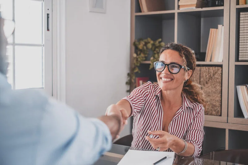 Smiling Hr Manager Handshake Candidate At Job Interview 1024X683 1