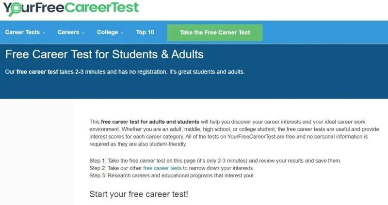 Your Free Career Test Page 1024X542 1