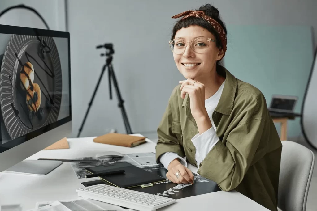 Freelancer Working At Home Using Her Computer