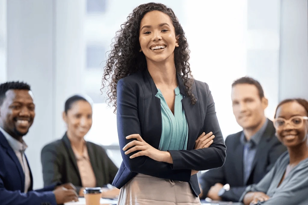 A Professional Woman Demonstrating Her Leadership Skills