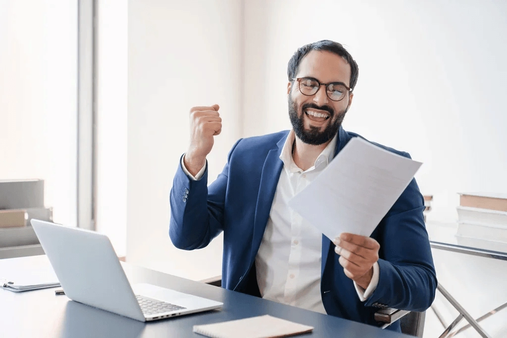 Applicant Celebrating After Getting His Dream Job