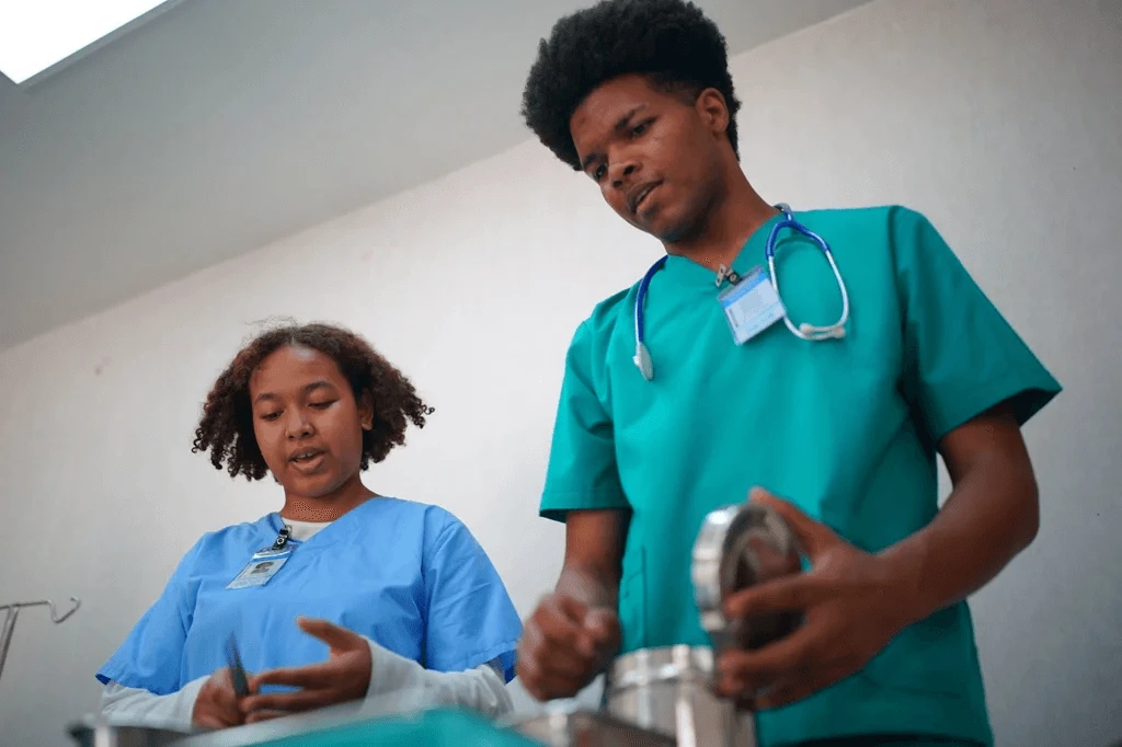 Busy Medical Assistants At Work