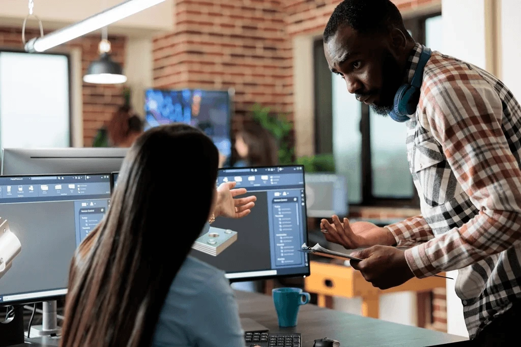 Employee Collaborating About A Project