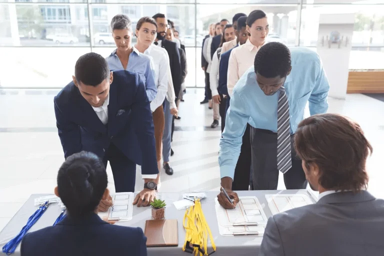 job seekers going through the initial process of the interview for the jobs that don't require background checks