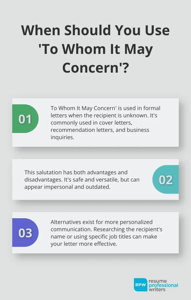 When Should You Use To Whom It May Concern Letter Infographic