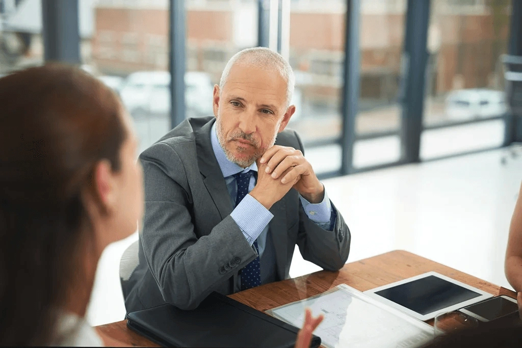 Executive Applicant Carefully Assessing His Answer Before Speaking