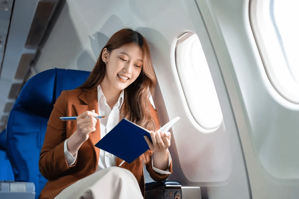 Flight Attendant Applicant Studying About Flight Attendant Interview Questions