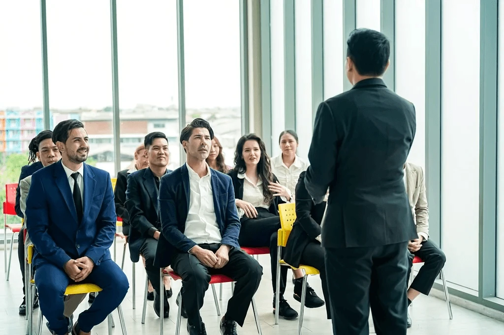 Group Of Young Professionals Seeking Knowledge From A Career Development Training