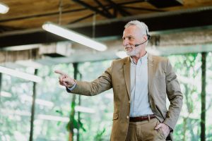 Cinematic image of a public speaking