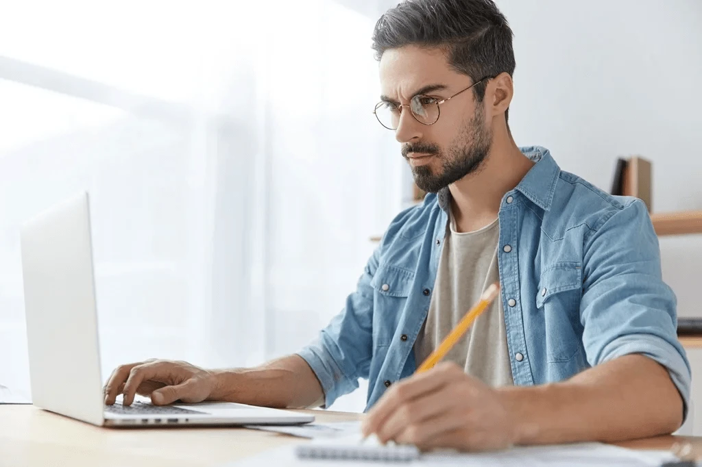 Freelance Content Writer Drafting His Blog