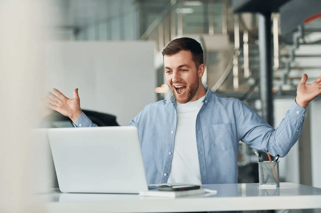 Job Applicant Celebrating After Getting Hired