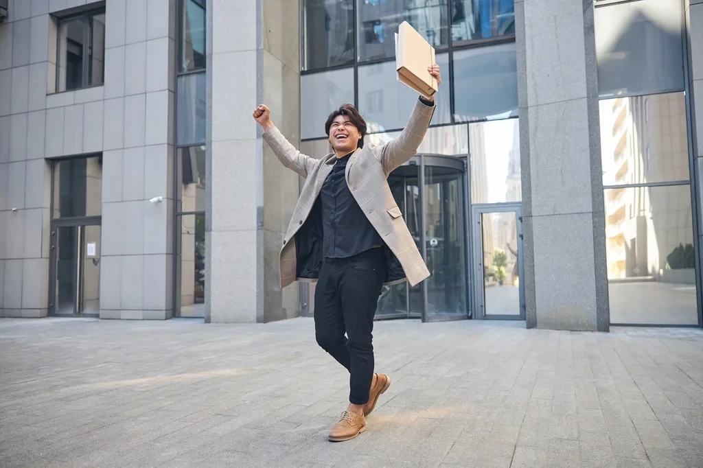 Newly Hired Employee Celebrating