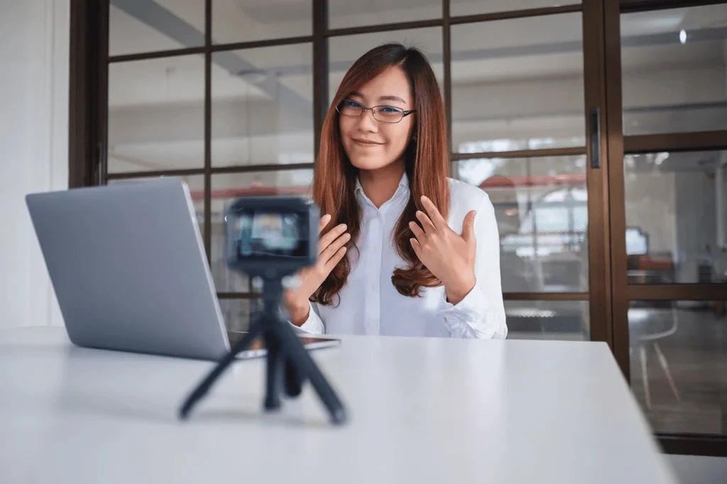 Professional Recording An Introductory Video Of Herself