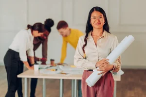 young project manager leading a team