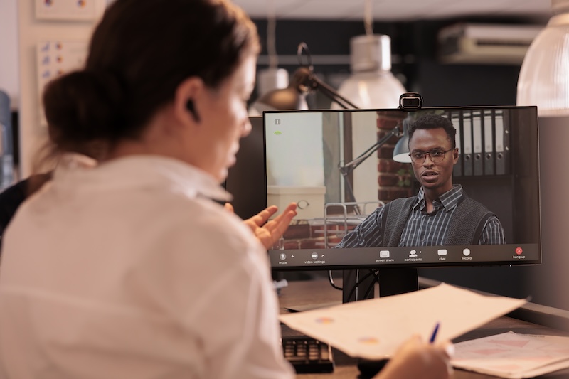 Applicant Answering Questions During Video Interview