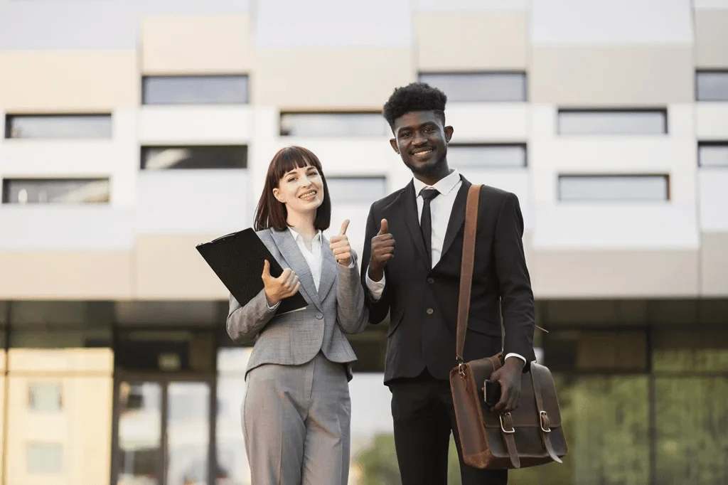 Confident Job Applicants And Prepared For An Interview